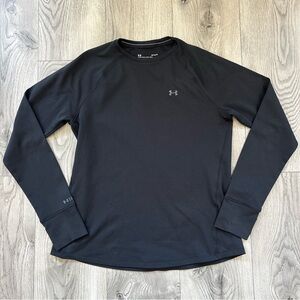 Under Armour Classic Logo ColdGear Black Fitted Long Sleeve Top Women’s Large